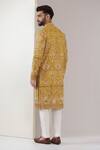 Shop_Kasbah_Yellow Georgette, Cotton Embroidery Floral Jaal Kurta Set _at_Aza_Fashions