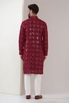 Shop_Kasbah_Maroon Georgette Embroidered Chikankari Thread And Sequin Work Kurta & Pant Set _at_Aza_Fashions