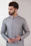Buy_Kasbah_Grey Silk Sequins Threadwork Kurta With Pant _Online_at_Aza_Fashions