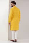 Shop_Kasbah_Yellow Georgette Embroidered Chikankari Floral Kurta With Pant _at_Aza_Fashions