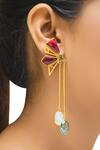 Buy_Varnika Arora_Pink Stones Geometric Danglers _at_Aza_Fashions