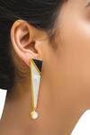 Buy_Varnika Arora_Black Stones Gold Plated Mismatch Earrings_at_Aza_Fashions