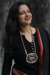 Buy_ARANYA EARTHCRAFT_Black Harappan Bull Seal Carved Pendant Necklace _at_Aza_Fashions