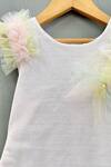 Shop_Label Neeti_White Lycra, Cotton Pearls, Fabric Flowers Layered Frill Dress _at_Aza_Fashions