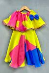 Buy_Label Neeti_Multi Color Satin, Cotton Bows Abstract Print Jumpsuit _at_Aza_Fashions