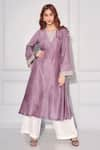 Buy_Kressa_Purple Dupion Silk Embroidered Cut Dana And Thread Yoke Kurta & Pant Set  _Online_at_Aza_Fashions