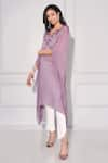 Kressa_Purple Crepe Embroidered Cut Dana And Sequin Work Kaftan Yoke Pant Set  _Online_at_Aza_Fashions