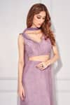 Buy_Kressa_Purple Dupion Silk Embroidered Cut Dana V Neck Fish Lehenga Blouse Set _Online_at_Aza_Fashions