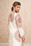 Shop_Aditi Somani_Off White Chanderi Sequins, Beads, Zari Split V-neck Embroidered Kurta Set _at_Aza_Fashions