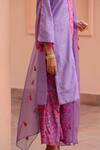 Buy_Rishi and Vibhuti_Purple Cotton, Crepe, Chiffon Tassels, Embroidery Placement Printed Kurta Set_Online_at_Aza_Fashions
