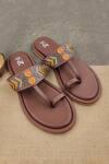 Buy_The Madras Trunk_Brown Leather Kolhapuri Flats _at_Aza_Fashions