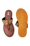 Shop_The Madras Trunk_Brown Leather Kolhapuri Flats _at_Aza_Fashions