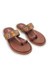 The Madras Trunk_Brown Leather Kolhapuri Flats _Online_at_Aza_Fashions