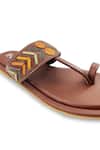 The Madras Trunk_Brown Leather Kolhapuri Flats _at_Aza_Fashions