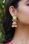Buy_Kaari_Gold Plated Pearls Vellore Polki Jhumkas _at_Aza_Fashions
