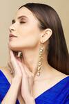 Buy_Just Shradhas_Gold Plated Pearls, Beads, Diamonds Tiered Kundan Earrings _at_Aza_Fashions