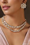 Buy_SWABHIMANN_White Zirconia Stone Layered Embellished Necklace Set _at_Aza_Fashions