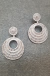 Shop_MINAKI_Gold Plated Crystal Circular Danglers _at_Aza_Fashions