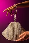 Shop_Clutch'D_Silver Embellished Antique Metal Balls Embedded Clutch Bag _at_Aza_Fashions