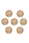 Cosa Nostraa_Gold Stallion Shimmer Buttons - Set Of 7 _Online_at_Aza_Fashions