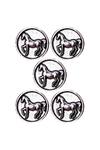 Cosa Nostraa_Silver Stallion Shimmer Brass Buttons - Set Of 5_Online_at_Aza_Fashions