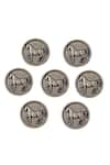 Cosa Nostraa_Grey Stallion Shimmer Carved Buttons - Set Of 7 _Online_at_Aza_Fashions