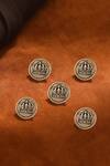 Buy_Cosa Nostraa_Gold Emperor Crown Buttons - Set Of 5 _at_Aza_Fashions