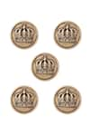 Cosa Nostraa_Gold Emperor Crown Buttons - Set Of 5 _Online_at_Aza_Fashions