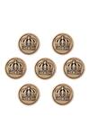 Cosa Nostraa_Gold Emperor Crown Buttons - Set Of 7 _Online_at_Aza_Fashions