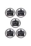 Cosa Nostraa_Silver Emperor Crown Brass Buttons - Set Of 5_Online_at_Aza_Fashions