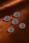 Buy_Cosa Nostraa_Grey Emperor Crown Carved Buttons - Set Of 5 _at_Aza_Fashions