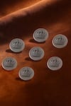 Buy_Cosa Nostraa_Grey Emperor Crown Carved Buttons - Set Of 7 _at_Aza_Fashions