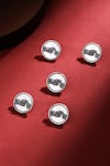 Buy_Cosa Nostraa_Silver Bold Biker Brass Buttons - Set Of 5 _at_Aza_Fashions