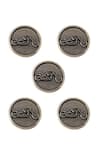 Cosa Nostraa_Grey Bold Biker Carved Buttons - Set Of 5 _Online_at_Aza_Fashions