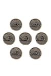 Cosa Nostraa_Grey Bold Biker Carved Buttons - Set Of 7 _Online_at_Aza_Fashions