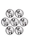 Cosa Nostraa_Silver Daring Deer Carved Buttons - Set Of 7_Online_at_Aza_Fashions