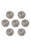 Cosa Nostraa_Grey Daring Deer Brass Buttons - Set Of 7 _Online_at_Aza_Fashions