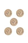 Cosa Nostraa_Gold Flying Bird Buttons - Set Of 5 _Online_at_Aza_Fashions