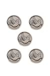 Cosa Nostraa_Grey Flying Bird Buttons - Set Of 5 _Online_at_Aza_Fashions