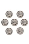 Cosa Nostraa_Grey Flying Bird Brass Buttons - Set Of 7 _Online_at_Aza_Fashions