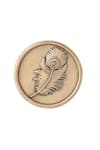 Buy_Cosa Nostraa_Gold Peacock Feather Buttons - Set Of 5 _Online_at_Aza_Fashions