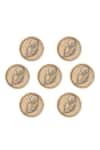 Cosa Nostraa_Gold Peacock Feather Brass Buttons - Set Of 7 _Online_at_Aza_Fashions