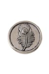 Buy_Cosa Nostraa_Grey Peacock Feather Buttons - Set Of 5 _Online_at_Aza_Fashions