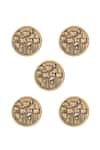 Cosa Nostraa_Gold Lotus Garden Buttons - Set Of 5 _Online_at_Aza_Fashions