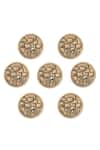 Cosa Nostraa_Gold Lotus Garden Brass Buttons - Set Of 7 _Online_at_Aza_Fashions