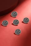 Buy_Cosa Nostraa_Grey Lotus Garden Buttons - Set Of 5 _at_Aza_Fashions