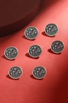 Buy_Cosa Nostraa_Grey Lotus Garden Brass Buttons - Set Of 7 _at_Aza_Fashions