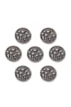 Cosa Nostraa_Grey Lotus Garden Brass Buttons - Set Of 7 _Online_at_Aza_Fashions