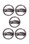 Cosa Nostraa_Silver Car Power Carved Buttons - Set Of 5_Online_at_Aza_Fashions