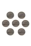 Cosa Nostraa_Grey Car Power Brass Buttons - Set Of 7 _Online_at_Aza_Fashions